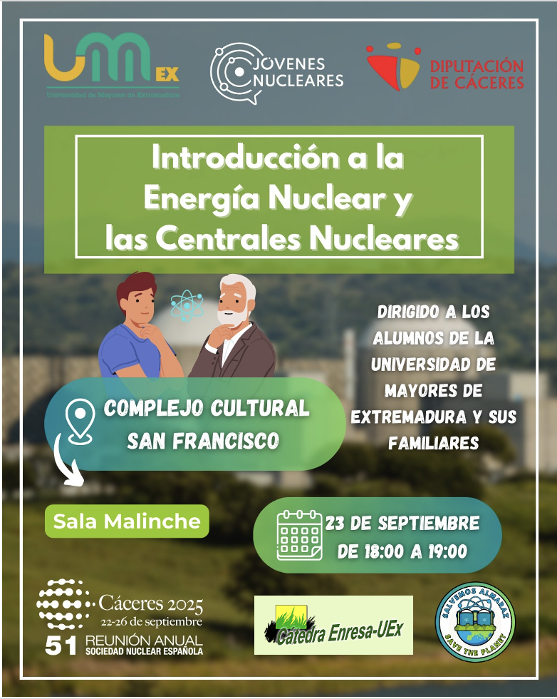 Cartel 51ª Reunión Anual de la Sociedad Nuclear Española. Cáceres 2025